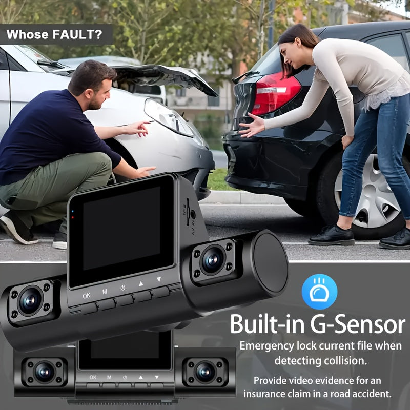 4-Channel 360° Panoramic Dash Camreas 1080P HD Dash Cam Comes With 32GB TF Card