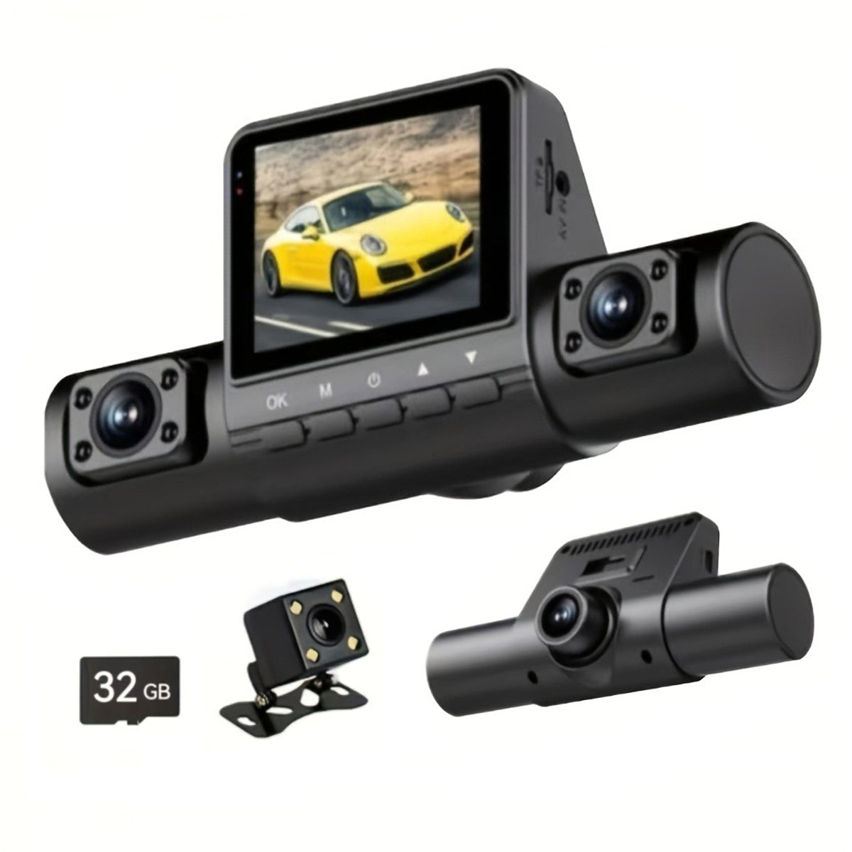 4-Channel 360° Panoramic Dash Camreas 1080P HD Dash Cam Comes With 32GB TF Card