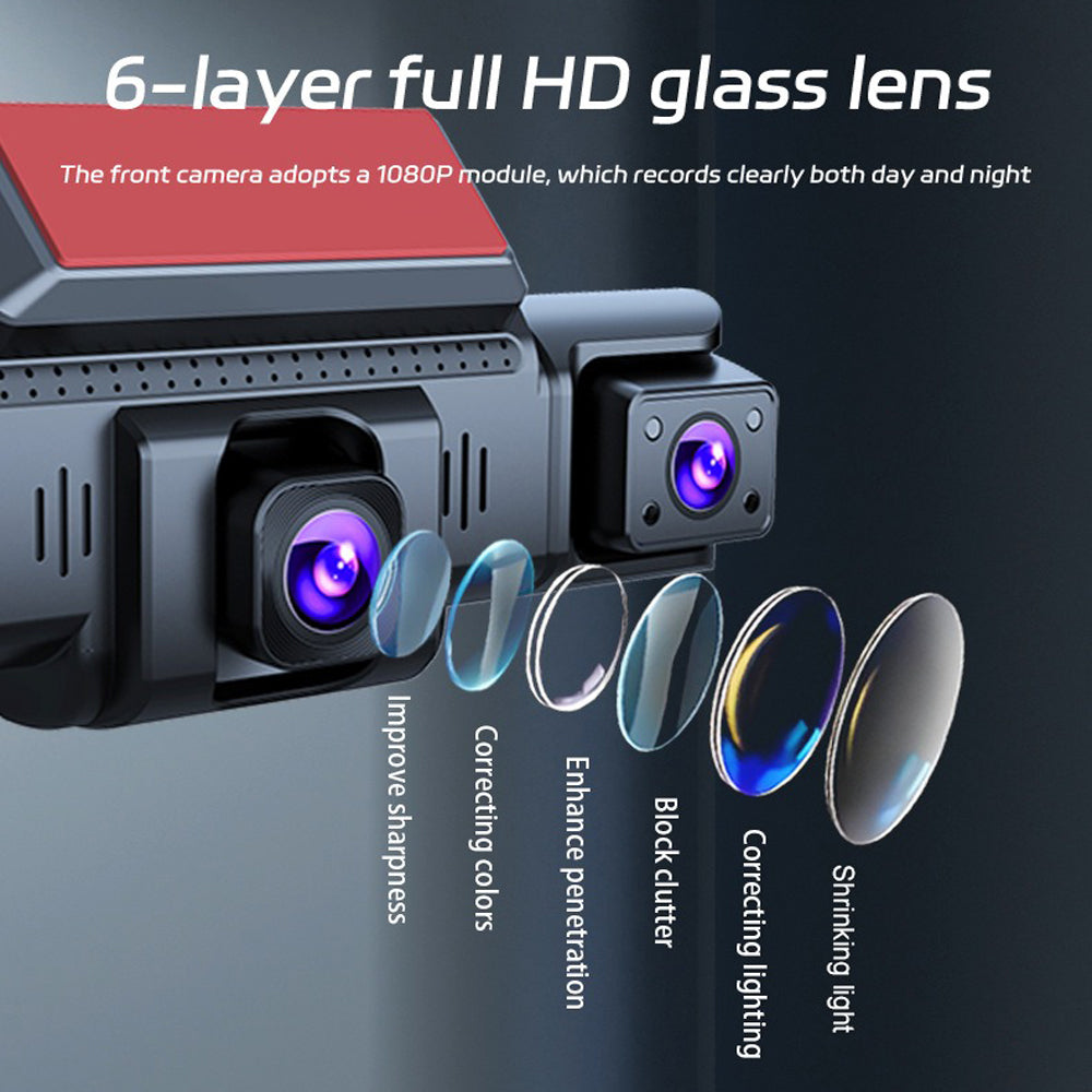 4-Channel 360° Panoramic Dash Camreas 1080P HD Dash Cam Comes With 32GB TF Card