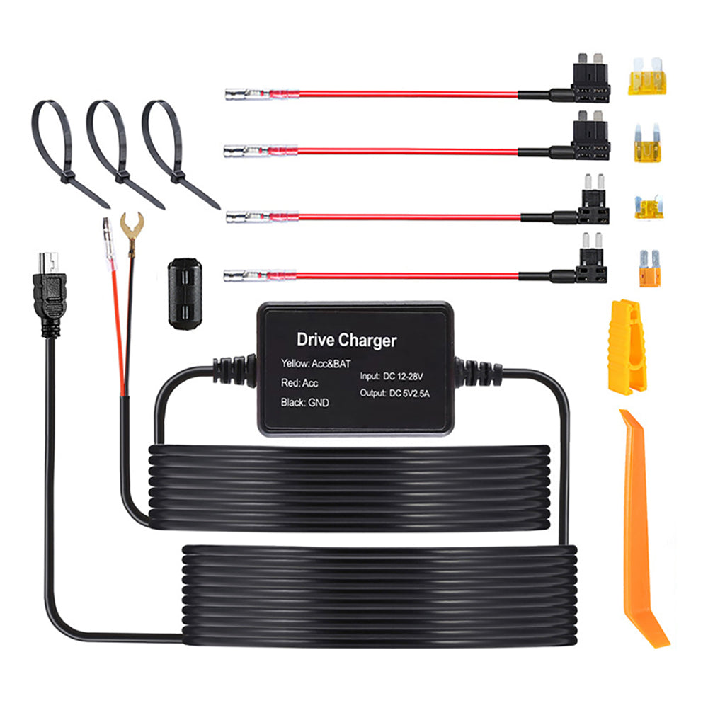 USB/Micro/Type-C Hardwire Kit for DashCam RearView Camera Reversing Recorder