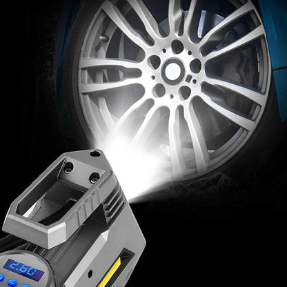 Portable Digital Car Air Compressor Tire Inflator With Emergency Flashlight