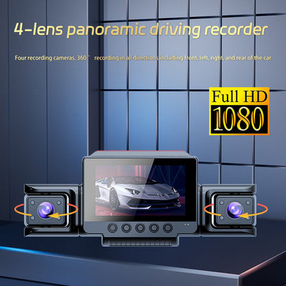 4-Channel 360° Panoramic Dash Camreas 1080P HD Dash Cam Comes With 32GB TF Card