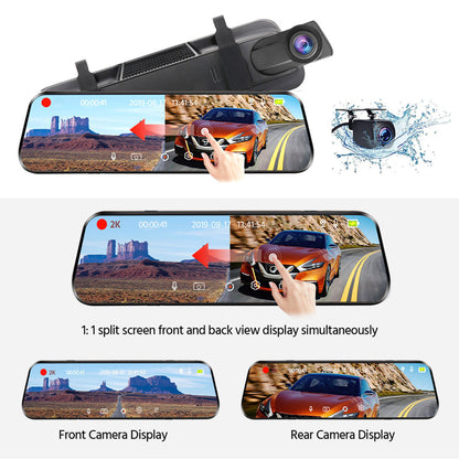 Wifi 10" 2K Dash Cam RearView Camera Reversing Recorder Comes with Free 32GB Card