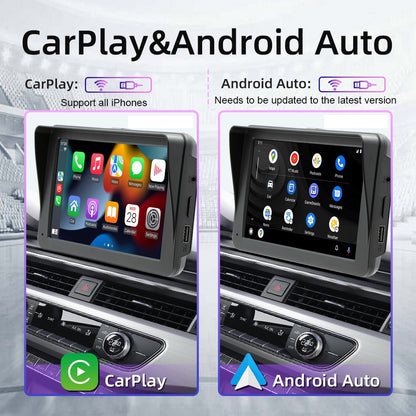 7" IPS HD Touch Screen Apple Android Carplay with Dual Dashcam 64G Card